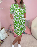 Chic Women's Dress with Stylish Patterns and Handy Pockets