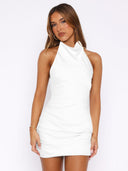 Chic High Collar Mini Dress for Women