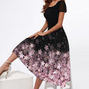 Floral Print Midi Dress with Flowing Hem