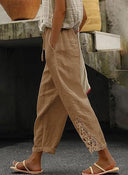Embroidered Women's Linen Pants for Effortless Style