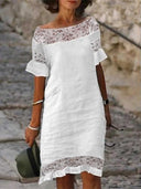 Chic Summer Dress with Lace Accents
