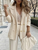 Chic Women's Structured Blazer with Classic Buttons