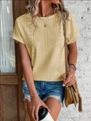 Lace Pattern Women's Round Neck Tee