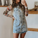 Classic Women's Denim Dress with Button Placket