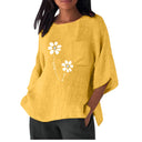 Floral Print Women's Blouse with Chest Pocket