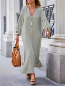 Stylish Women's Maxi Dress with Button Detail