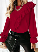 Women's Ruffled Blouse for Stylish Elegance