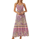 Floral Print Maxi Dress with Adjustable Bandeau