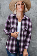 Checked Flannel Shirt for Women with Chest Pockets