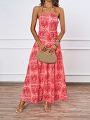 Strapless Floral Maxi Dress for Women