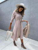 Adjustable Belt Women's Shirt Dress - Stylish and Chic