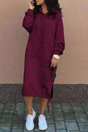 Chic Women's Hoodie Dress with Pocket Design