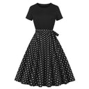 Ladies Lace Dress with Contrasting Top and Flowing Skirt