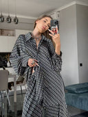 Stylish Women's Blouse Set with Geometric Design