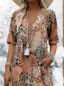 Chic Midi Dress with Pocketed Style