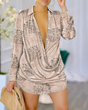 Vibrant Leopard Print Blouse Dress for Women