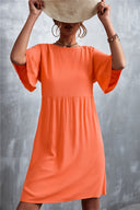 Flared Sleeve Women's Dress with Elastic Waist