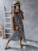 Floral Short Sleeve Wrap Dress for Women