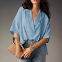 Chic Oversized Blouse with V-Neck Design