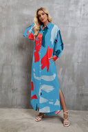 Vibrant Graphic Pattern Shirt Dress for Women
