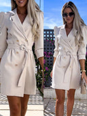 Chic Women's Blazer Dress with Stunning Button Accents