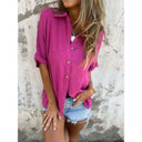 Chic Women's Short Sleeve Blouse with Button Design