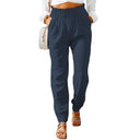 Stylish Women's Pants with Elastic Waist and Pockets