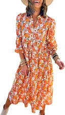 Floral Asymmetrical Midi Dress for Women