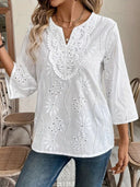 Floral Embroidered Women's Tambour Blouse