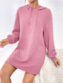 Textured Women's Hooded Dress for Everyday Style