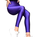 High-Waist Shiny Women's Leggings for Stylish Wear