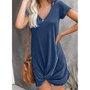 Chic Women's Short Sleeve Knotted Dress