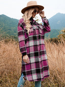 Plaid Flannel Shirt Dress for Women