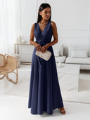 Chic V-Neck Long Dress for Women