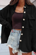 Women's Textured Oversized Blouse with Pockets