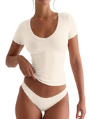 Women's V-Neck Short Sleeve Tee - Figure-Flattering Style