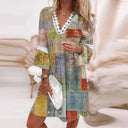 Floral Lace Accent Women's Tunic Dress
