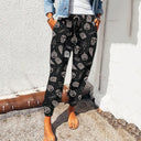 Stylish Women's Animal Print Trousers with Elastic Waist
