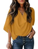 Chic V-Neck Blouse with Flowy Design for Women