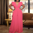 Stylish Maternity Chaps with Ruffles and Pleats