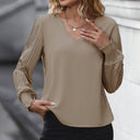 Chic V-Neck Blouse with Ruffle Accents