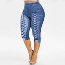 Chic 3/4 Leggings with Lacing Accents for Women