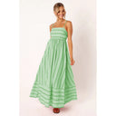 Chic Women's Striped Maxi Dress with Elastic Waist