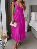 Chic Pleated Evening Dress for Women