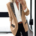 Chic Women's Blazer with Bold Leopard Accents