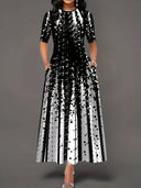 Artistic Splash Print Maxi Dress for Women