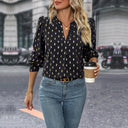 Chic Women's Blouse with Diamond Design