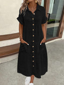 Stylish Women's Shirt Dress with Button Details