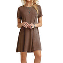 Chic Women's Round Neck Short Sleeve Dress
