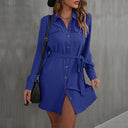 Women's Shirt Dress with Pockets & Tie Belt